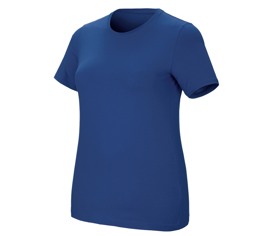 Tematy: e.s. Koszulka cotton stretch, damska, plus fit + błękit alkaliczny