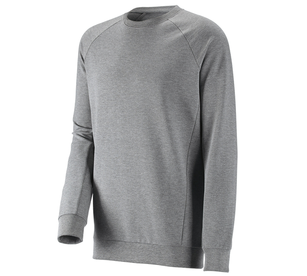 Koszulki | Pulower | Koszule: e.s. Bluza cotton stretch, long fit + szary melanżowy