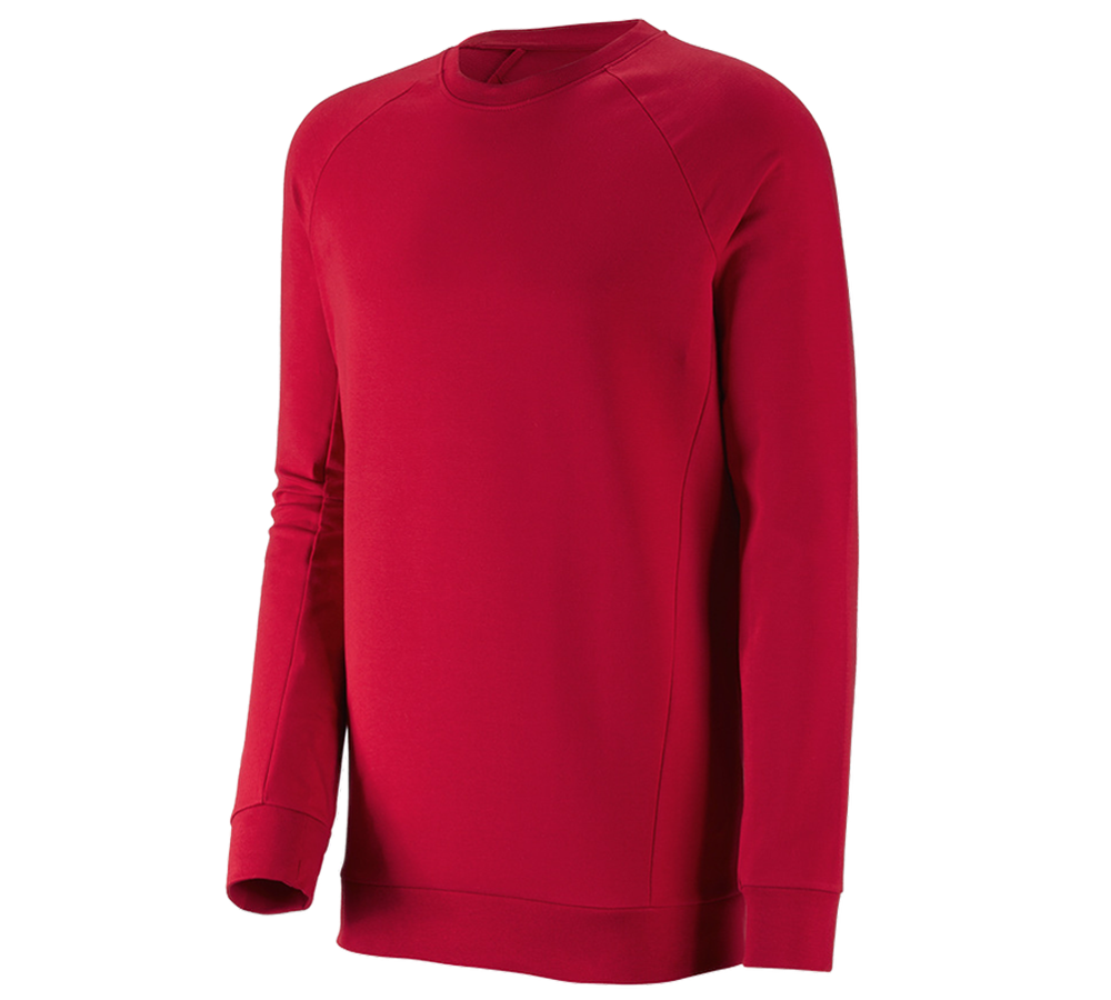 Koszulki | Pulower | Koszule: e.s. Bluza cotton stretch, long fit + ognistoczerwony