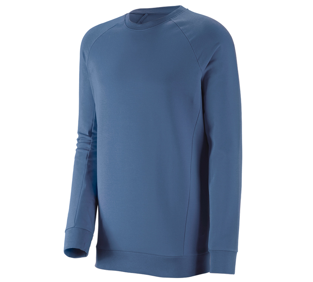 Koszulki | Pulower | Koszule: e.s. Bluza cotton stretch, long fit + kobaltowy
