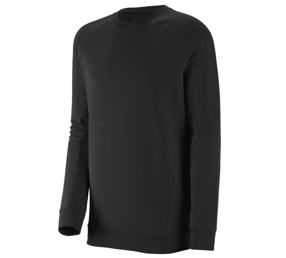 Koszulki | Pulower | Koszule: e.s. Bluza cotton stretch, long fit + czarny