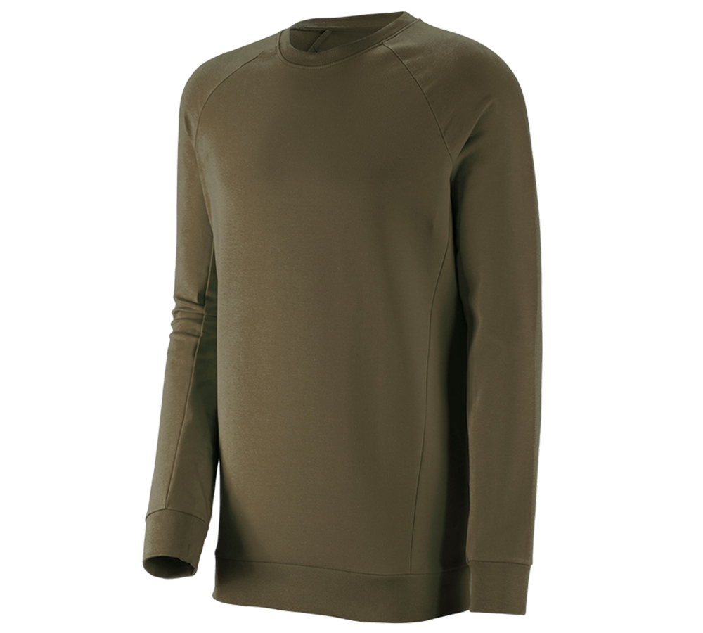 Koszulki | Pulower | Koszule: e.s. Bluza cotton stretch, long fit + błotnista zieleń