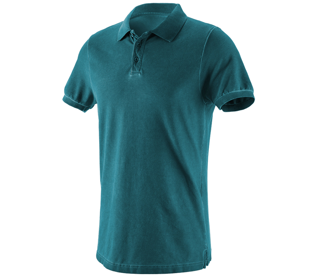 Koszulki | Pulower | Koszule: e.s. Koszulka polo vintage cotton stretch + ciemny cyjan vintage
