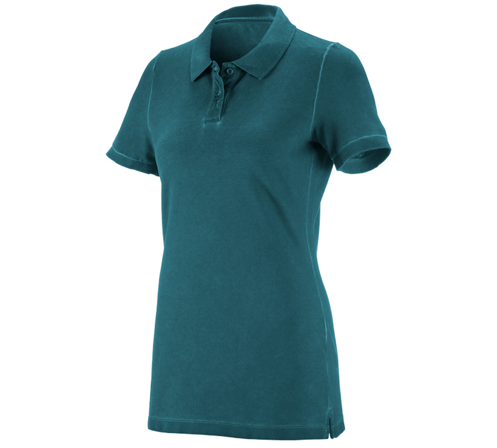Koszulki | Pulower | Bluzki: e.s. Koszulka polo vintage cotton stretch, damska + ciemny cyjan vintage