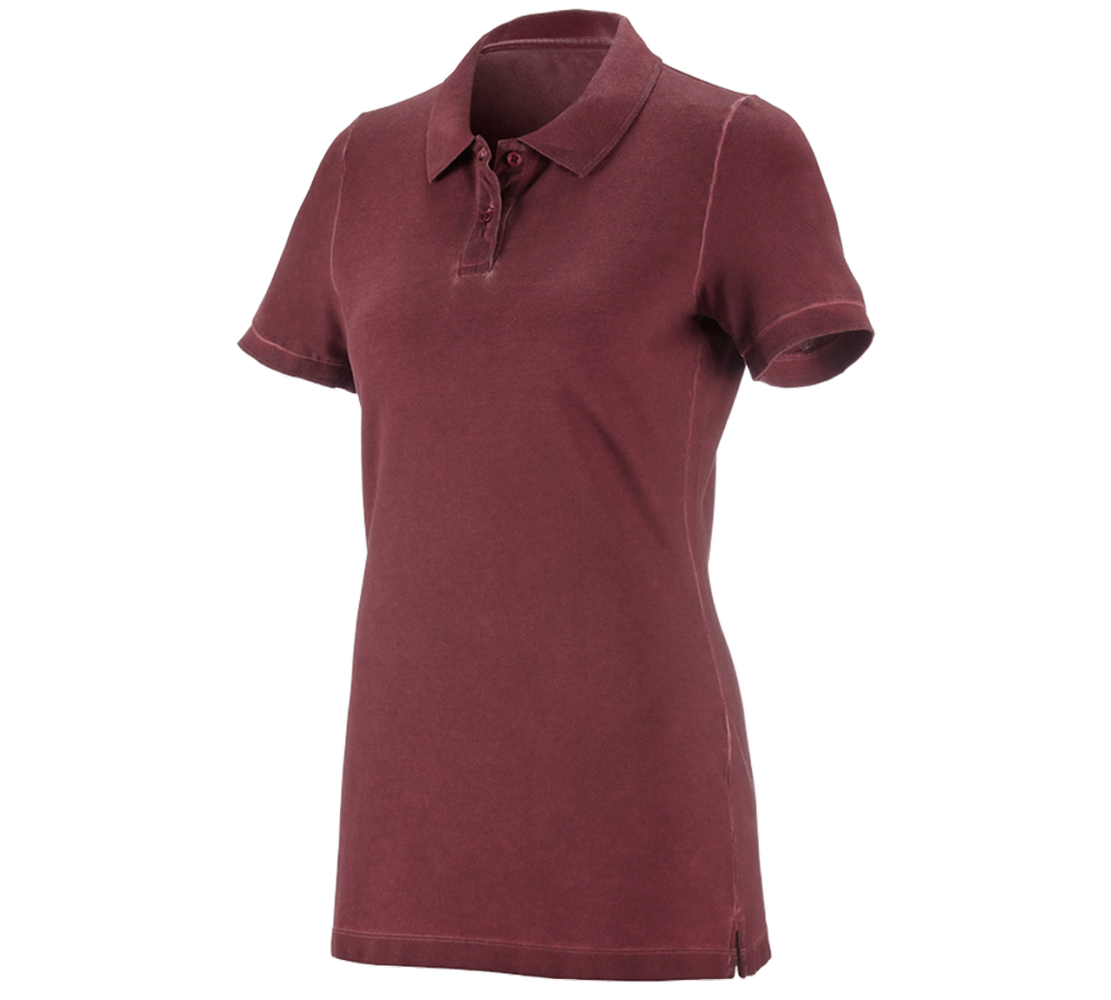 Koszulki | Pulower | Bluzki: e.s. Koszulka polo vintage cotton stretch, damska + rubinowy vintage