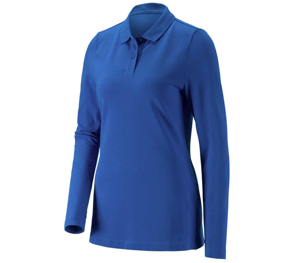 Koszulki | Pulower | Bluzki: e.s.Bluzka polo z piki, dł.ręk. cotton stretch,da. + niebieski chagall