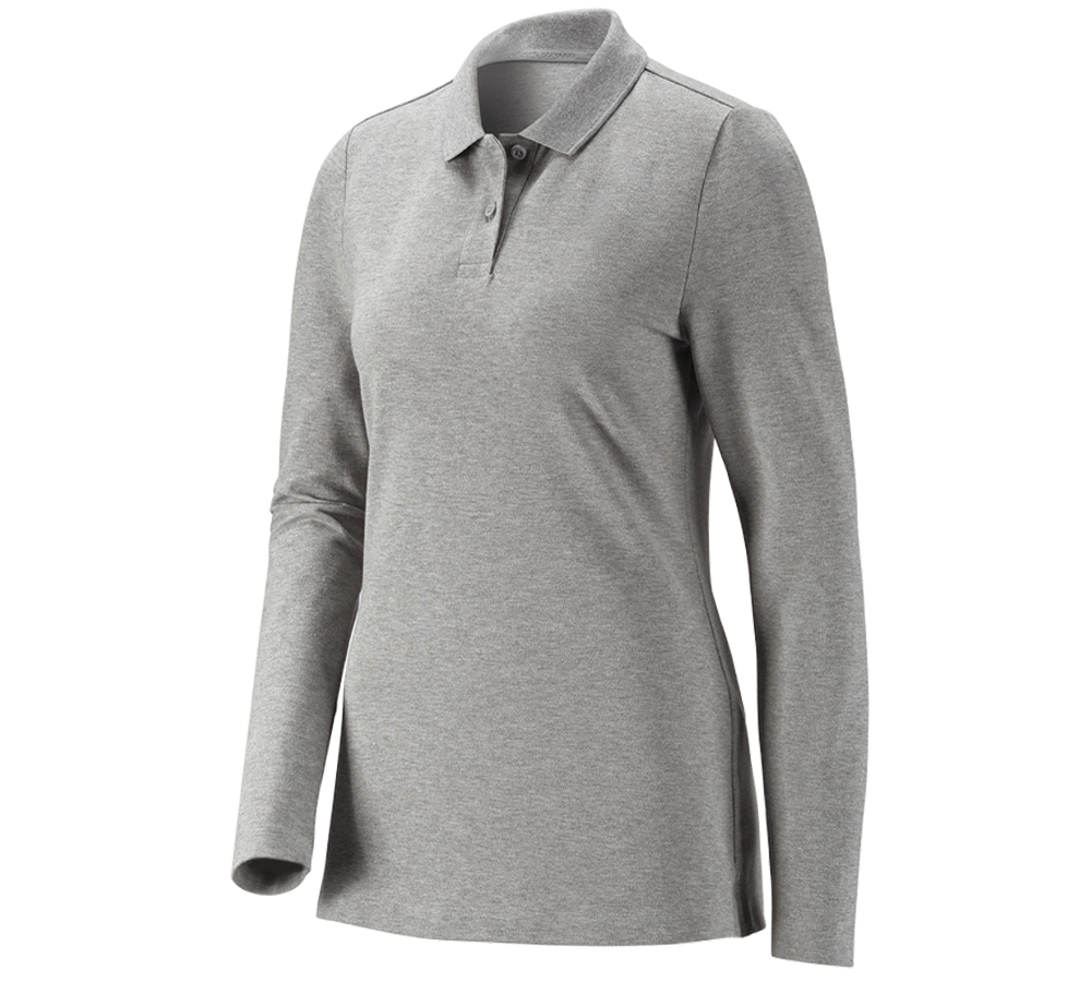 Koszulki | Pulower | Bluzki: e.s.Bluzka polo z piki, dł.ręk. cotton stretch,da. + szary melanżowy