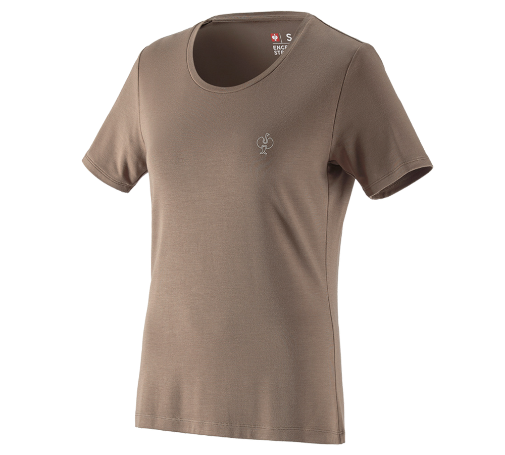 Koszulki | Pulower | Bluzki: Koszulka Modal e.s. ventura vintage, damska + brązowy umbra