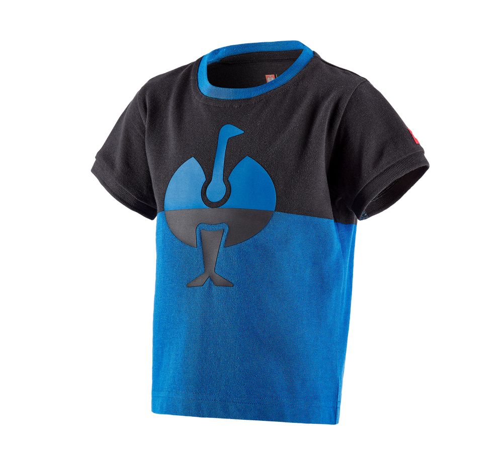 Koszulki | Pulower | Bluzki: Koszulka z piki e.s. colourblock, dziecięca + grafitowy/niebieski chagall