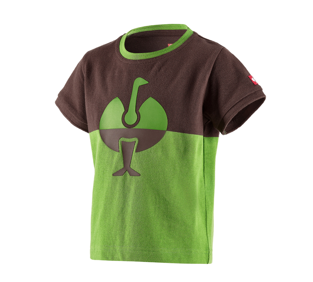 Tematy: Koszulka z piki e.s. colourblock, dziecięca + kasztanowy/zielony morski