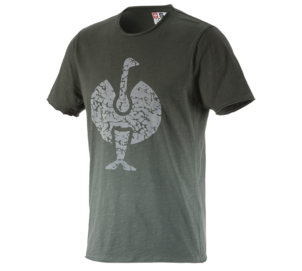 Koszulki | Pulower | Koszule: e.s. Koszulka workwear ostrich + zielony kamuflażowy vintage