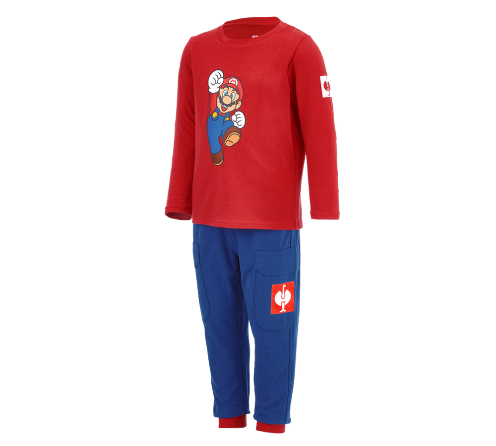 Współpraca: Super Mario Zestaw piżamowy dla niemowląt + błękit alkaliczny/strauss czerwony