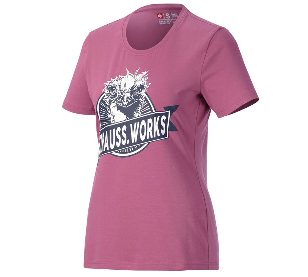 Odzież: e.s. Koszulka strauss works, damska + różowy tara