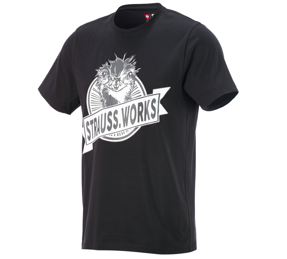 Koszulki | Pulower | Koszule: e.s. Koszulka strauss works + czarny/biały