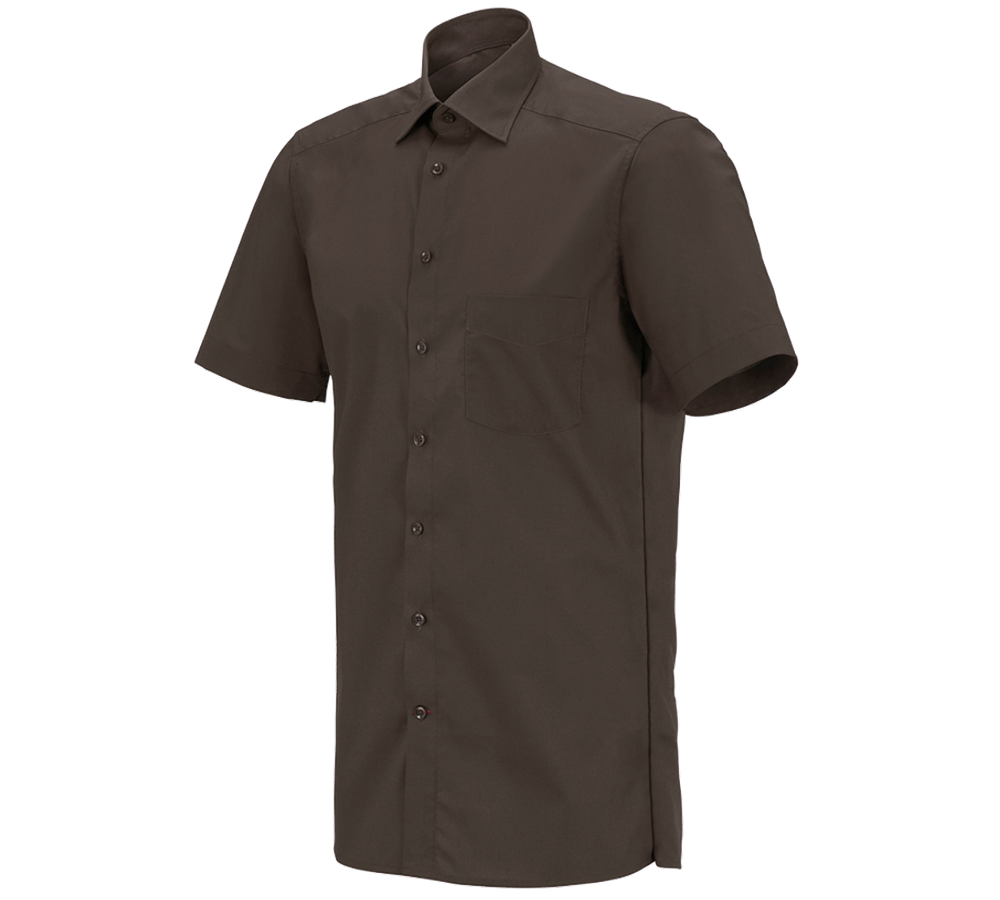 Koszulki | Pulower | Koszule: e.s. Koszula kelnerska krótki rękaw + kasztanowy