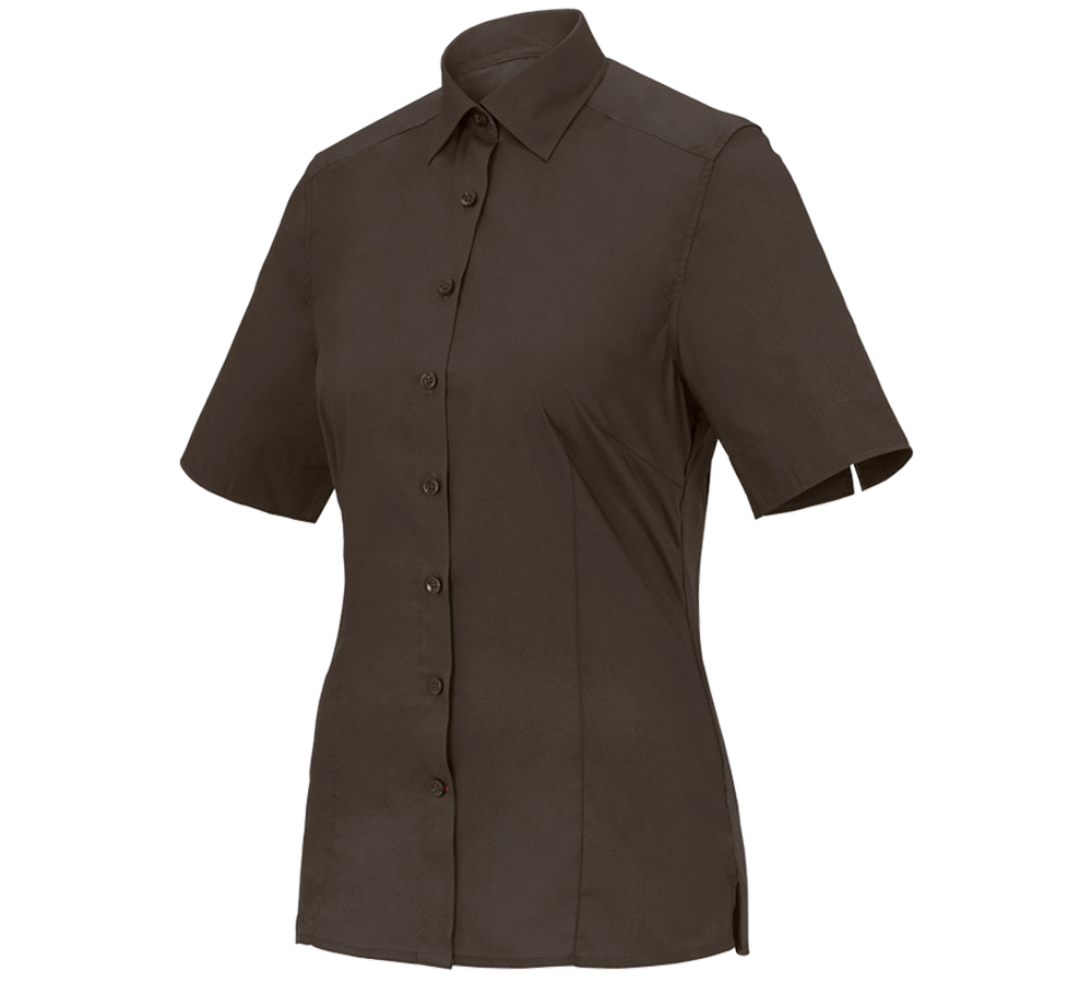 Koszulki | Pulower | Bluzki: Bluzka biznesowa e.s.comfort, krótki rękaw + kasztanowy