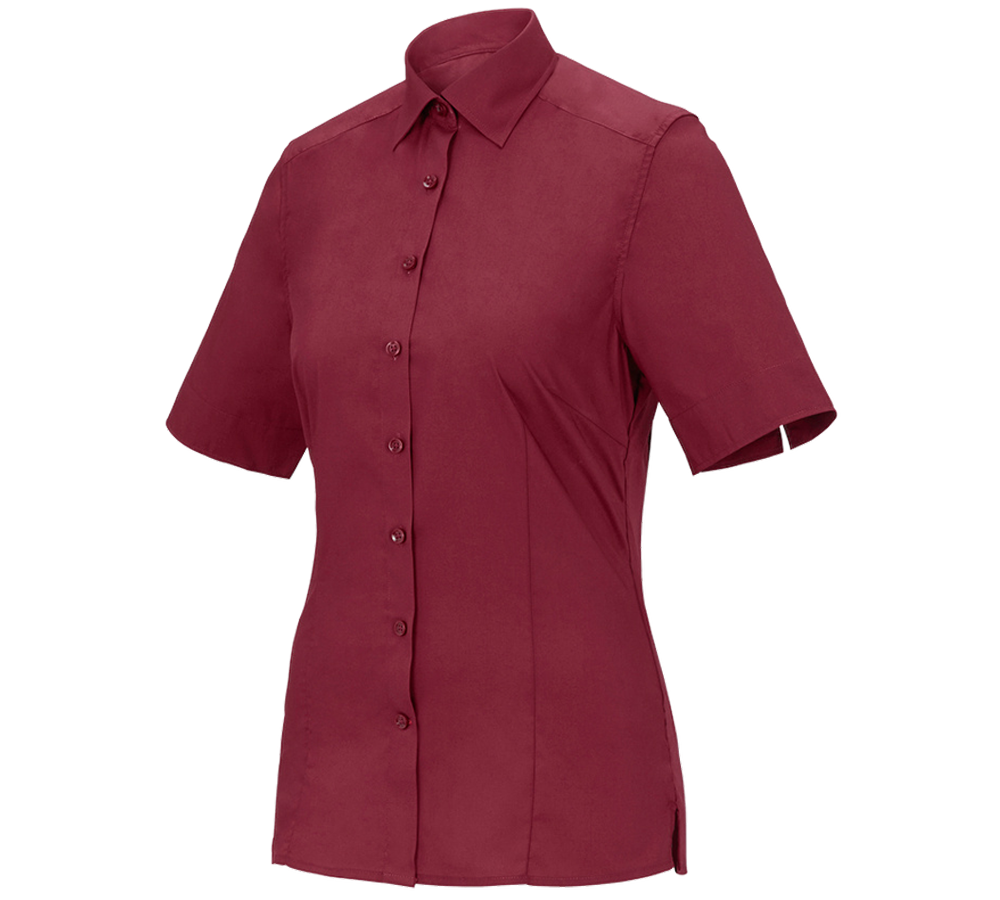 Tematy: Bluzka biznesowa e.s.comfort, krótki rękaw + rubinowy
