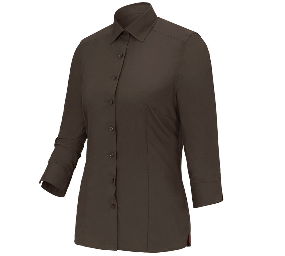 Koszulki | Pulower | Bluzki: Bluzka biznesowa e.s.comfort, rękaw 3/4 + kasztanowy