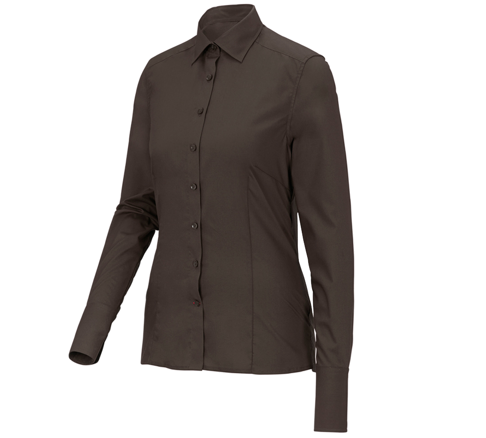 Koszulki | Pulower | Bluzki: Bluzka biznesowa e.s.comfort, długi rękaw + kasztanowy