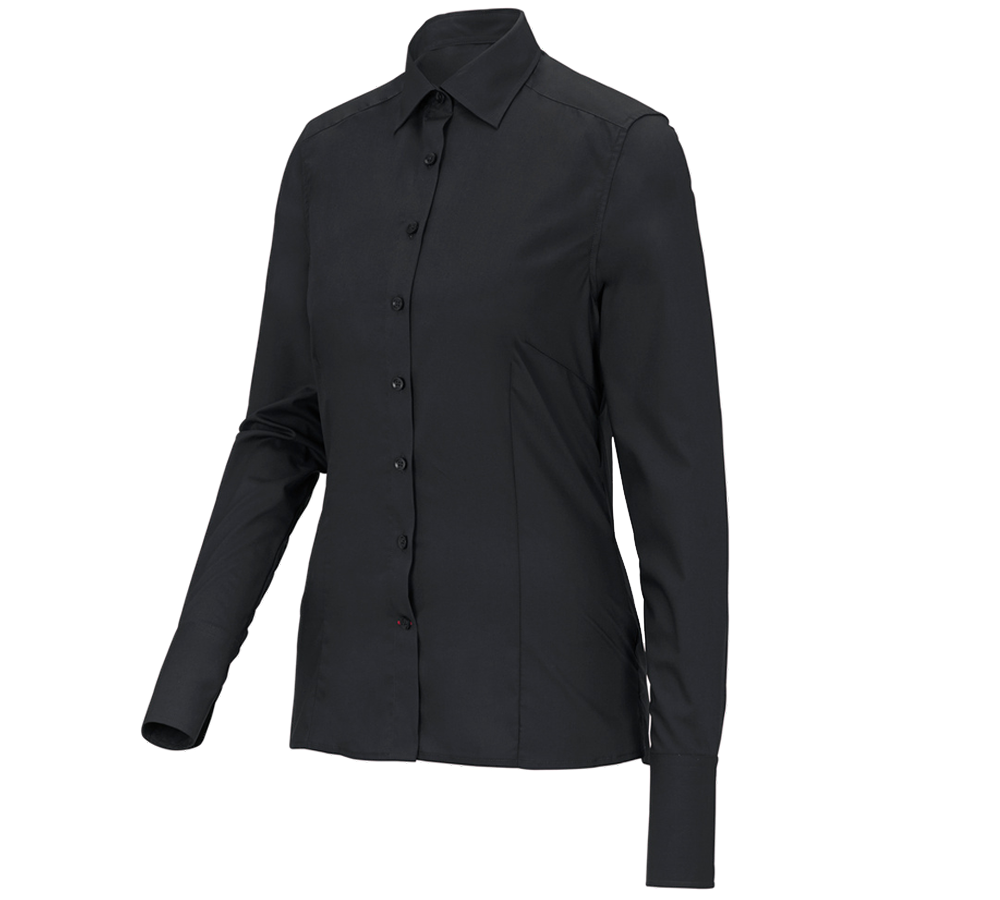 Koszulki | Pulower | Bluzki: Bluzka biznesowa e.s.comfort, długi rękaw + czarny