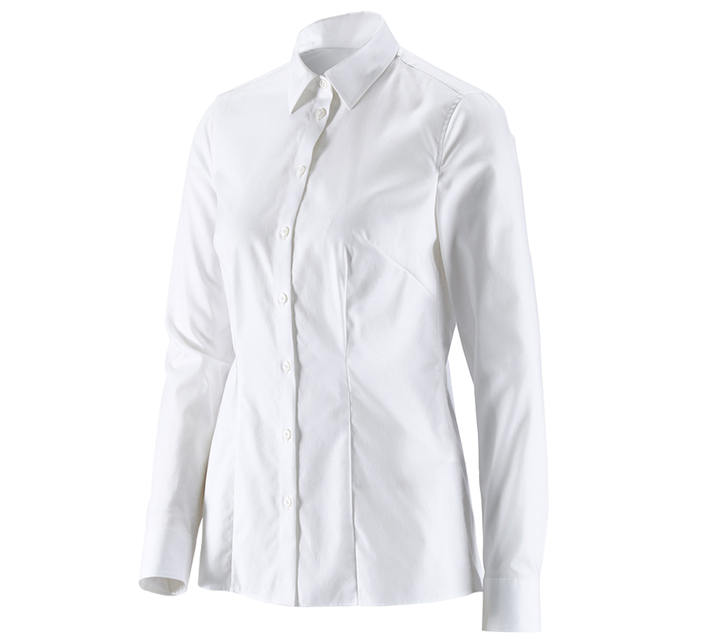 Koszulki | Pulower | Bluzki: e.s. Bluzka biznesowa cotton str., damska reg.fit + biały