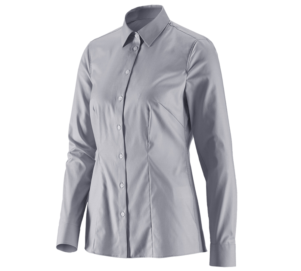 Koszulki | Pulower | Bluzki: e.s. Bluzka biznesowa cotton str., damska reg.fit + szary mglisty