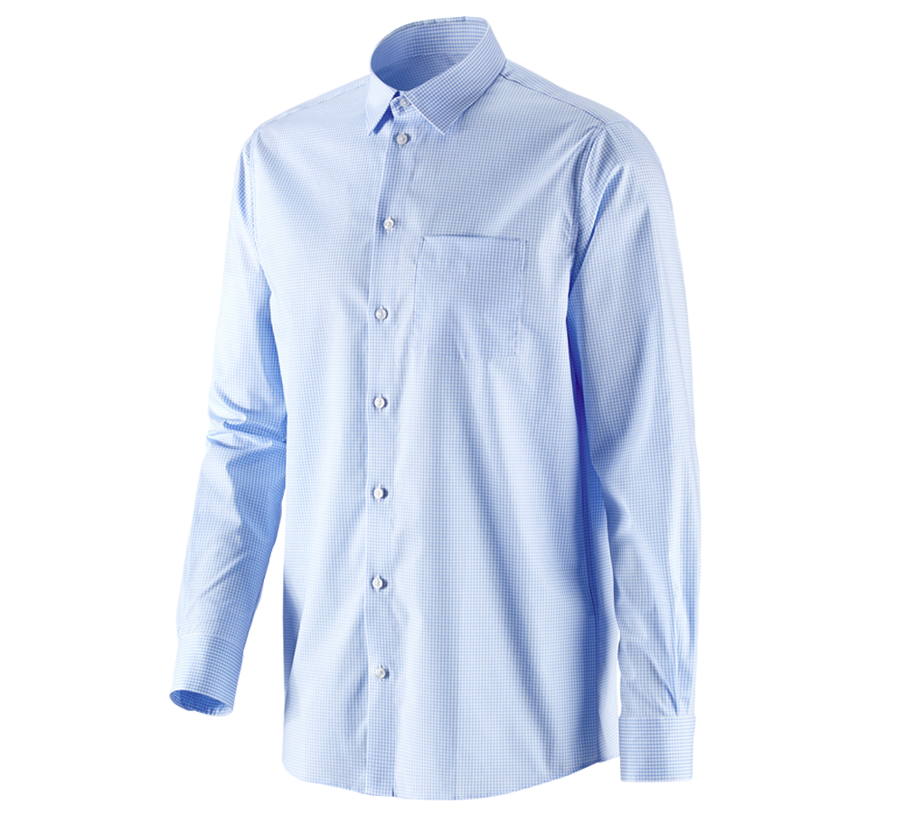 Koszulki | Pulower | Koszule: e.s. Koszula biznesowa cotton stretch, comfort fit + mroźny błękit w kratkę