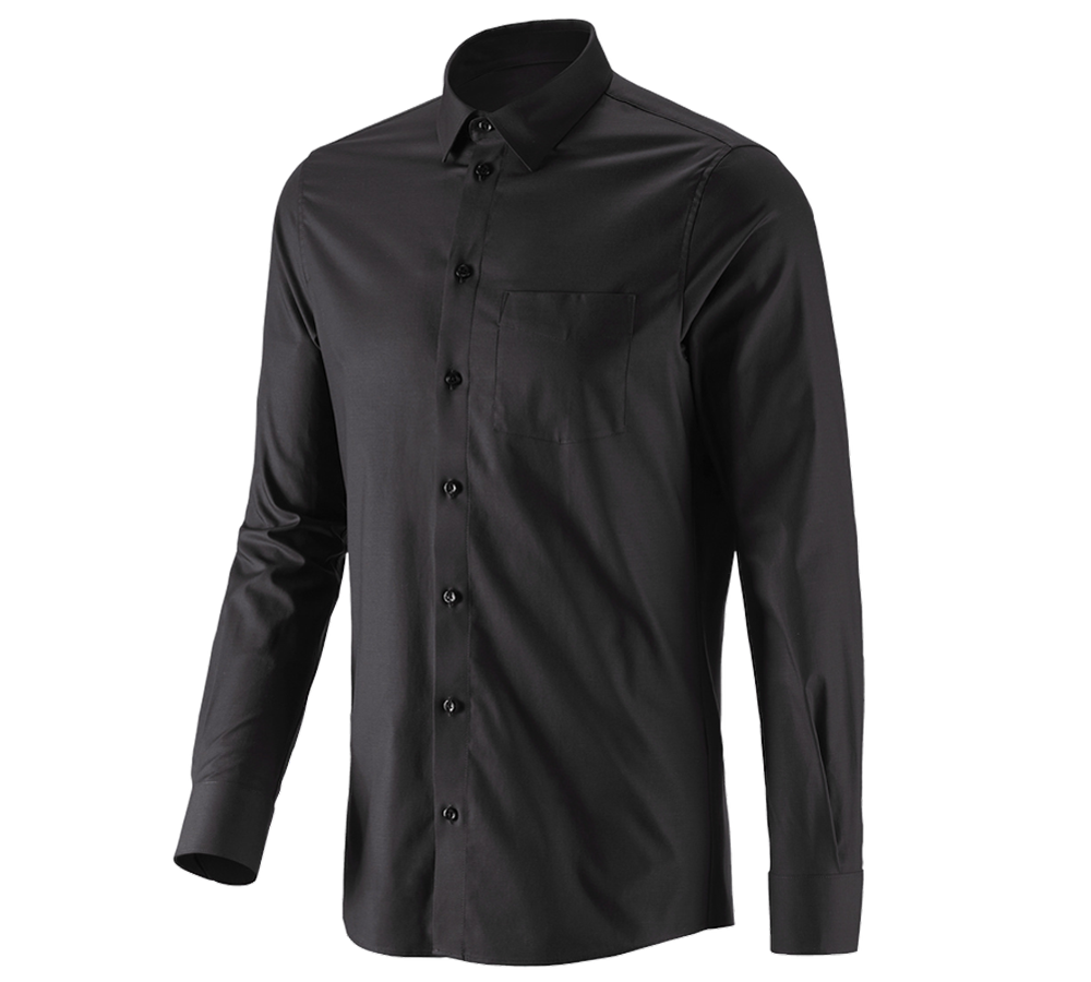 Koszulki | Pulower | Koszule: e.s. Koszula biznesowa cotton stretch, slim fit + czarny