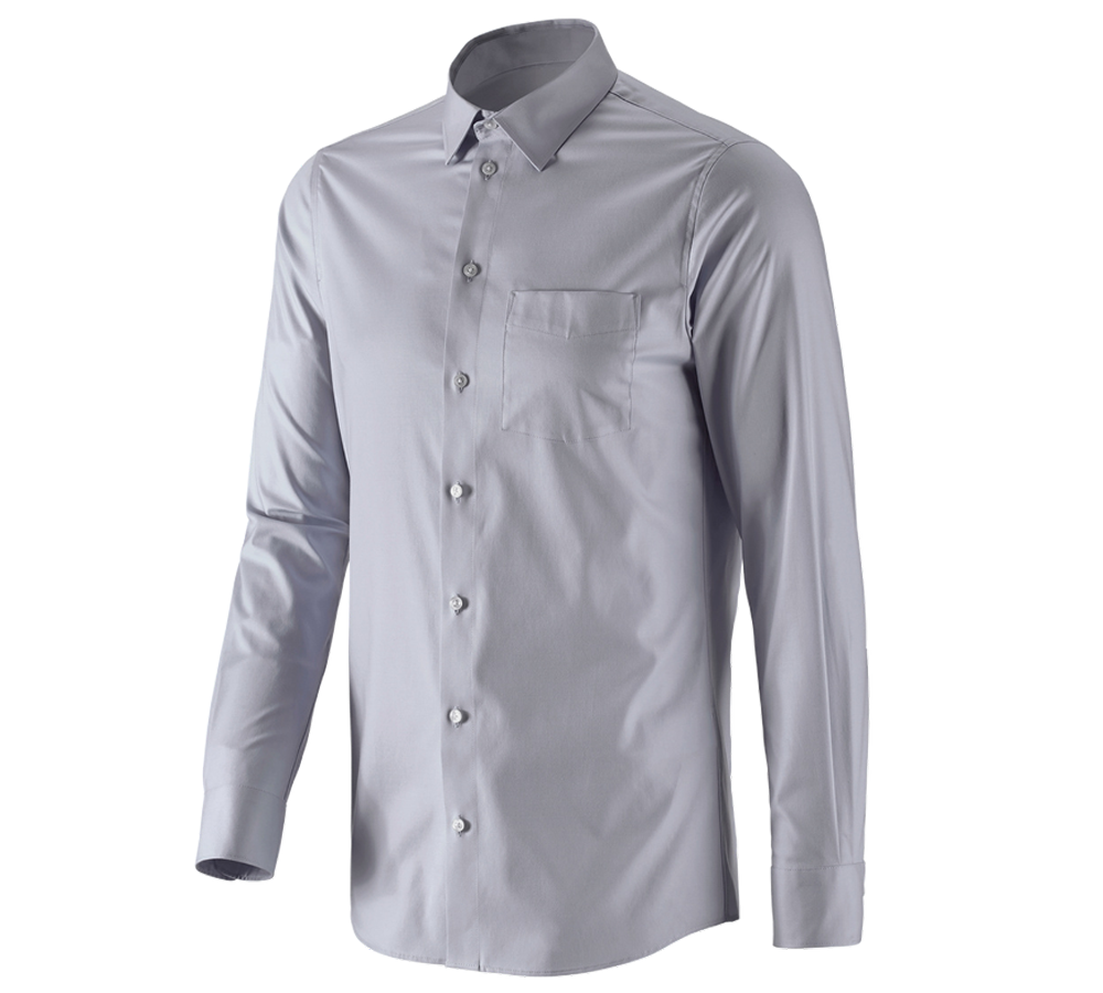 Koszulki | Pulower | Koszule: e.s. Koszula biznesowa cotton stretch, slim fit + szary mglisty