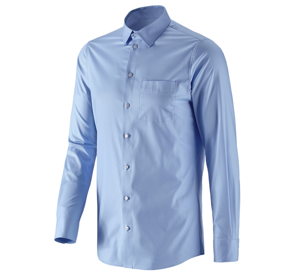 Koszulki | Pulower | Koszule: e.s. Koszula biznesowa cotton stretch, slim fit + mroźny błękit