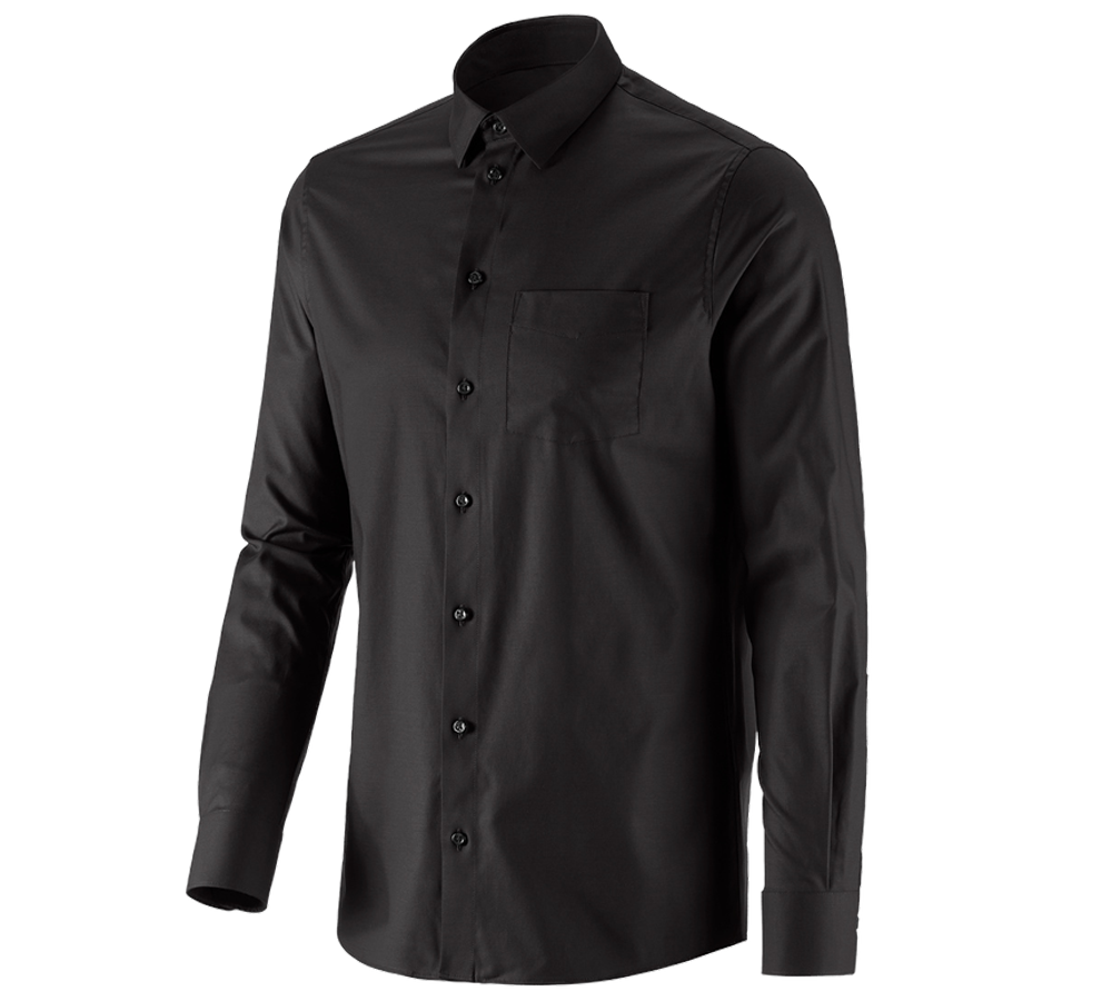 Koszulki | Pulower | Koszule: e.s. Koszula biznesowa cotton stretch regular fit + czarny