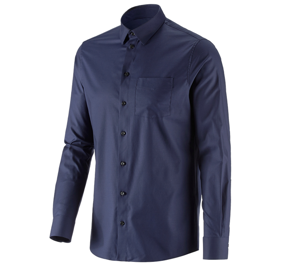 Koszulki | Pulower | Koszule: e.s. Koszula biznesowa cotton stretch regular fit + granatowy