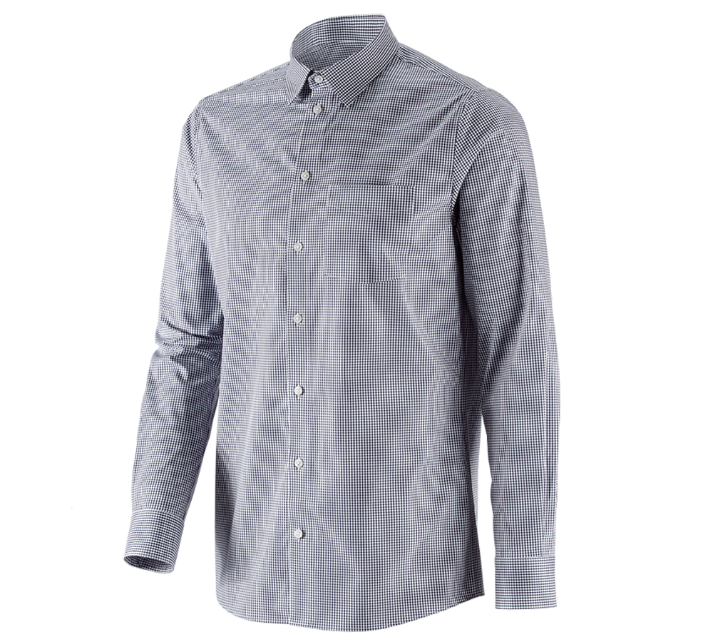 Koszulki | Pulower | Koszule: e.s. Koszula biznesowa cotton stretch regular fit + granatowy w kratkę