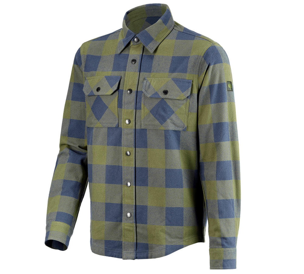 Koszulki | Pulower | Koszule: Koszula w kratkę e.s.iconic + górska zieleń/niebieski tlenkowy