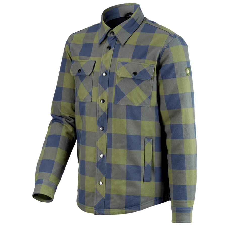 Koszulki | Pulower | Koszule: Koszula w kratkę całoroczna e.s.iconic + górska zieleń/niebieski tlenkowy