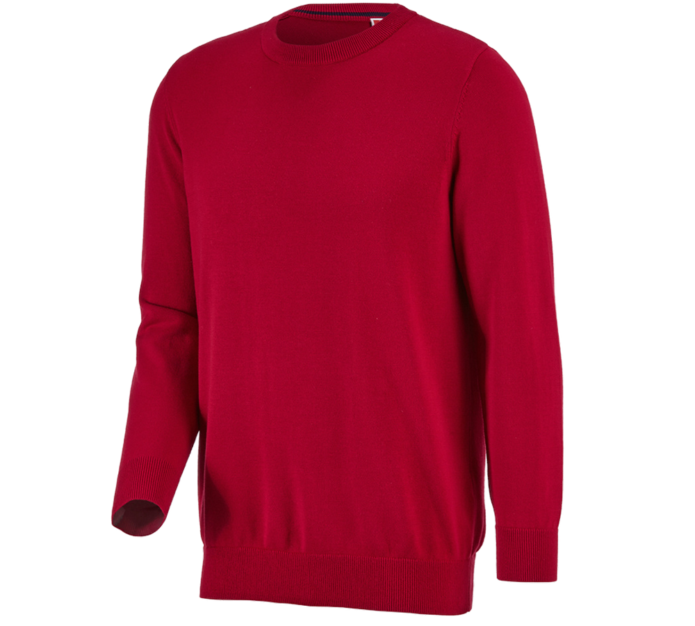 Koszulki | Pulower | Koszule: e.s. Sweter dzianinowy, okrągły dekolt + czerwony