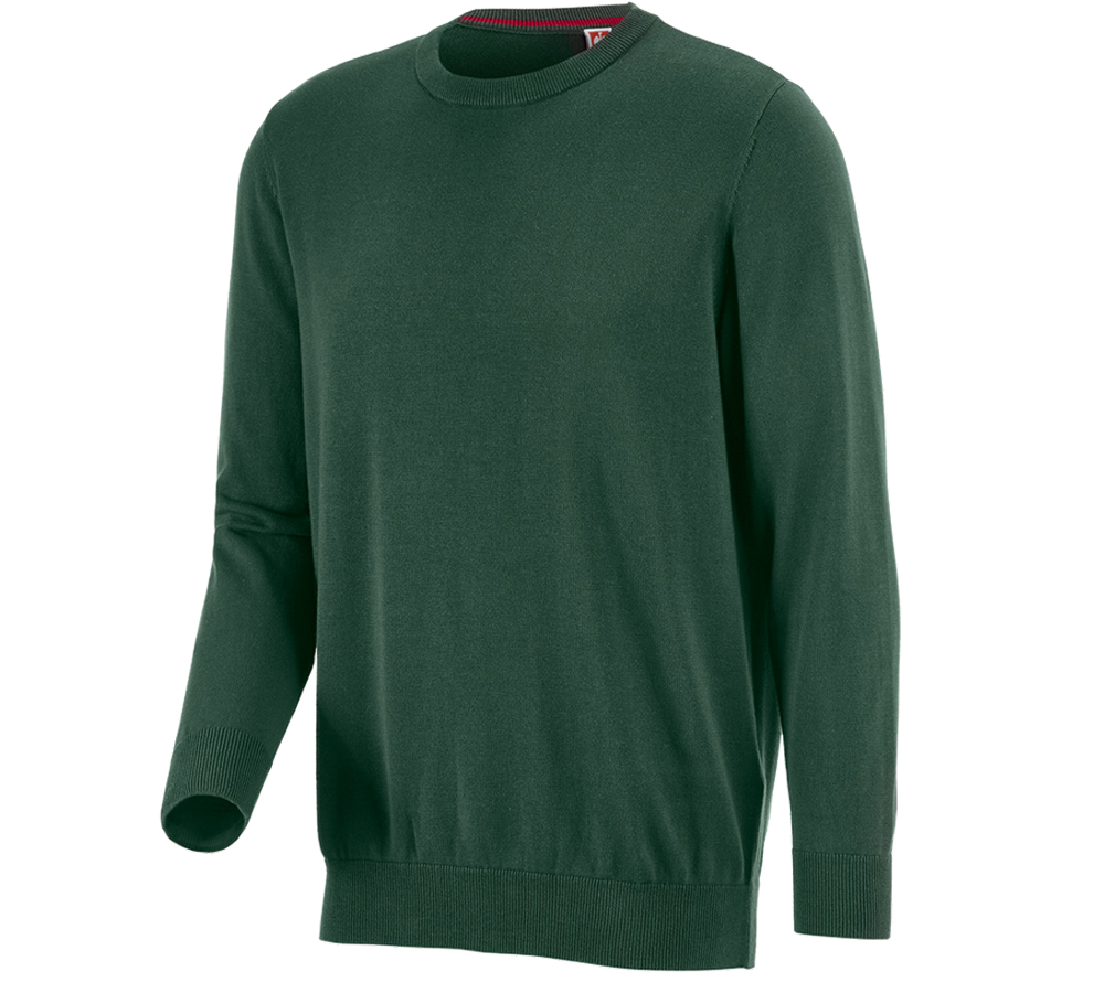 Koszulki | Pulower | Koszule: e.s. Sweter dzianinowy, okrągły dekolt + zielony