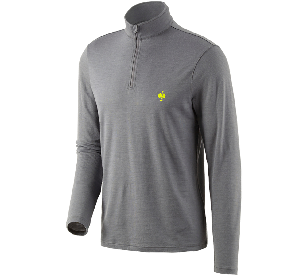 Koszulki | Pulower | Koszule: Bluza Troyer Merino e.s.trail + szary bazaltowy/żółty acid