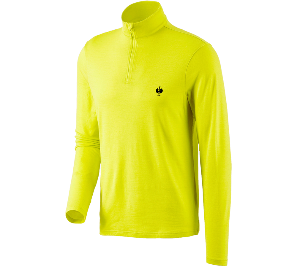 Koszulki | Pulower | Koszule: Bluza Troyer Merino e.s.trail + żółty acid/czarny