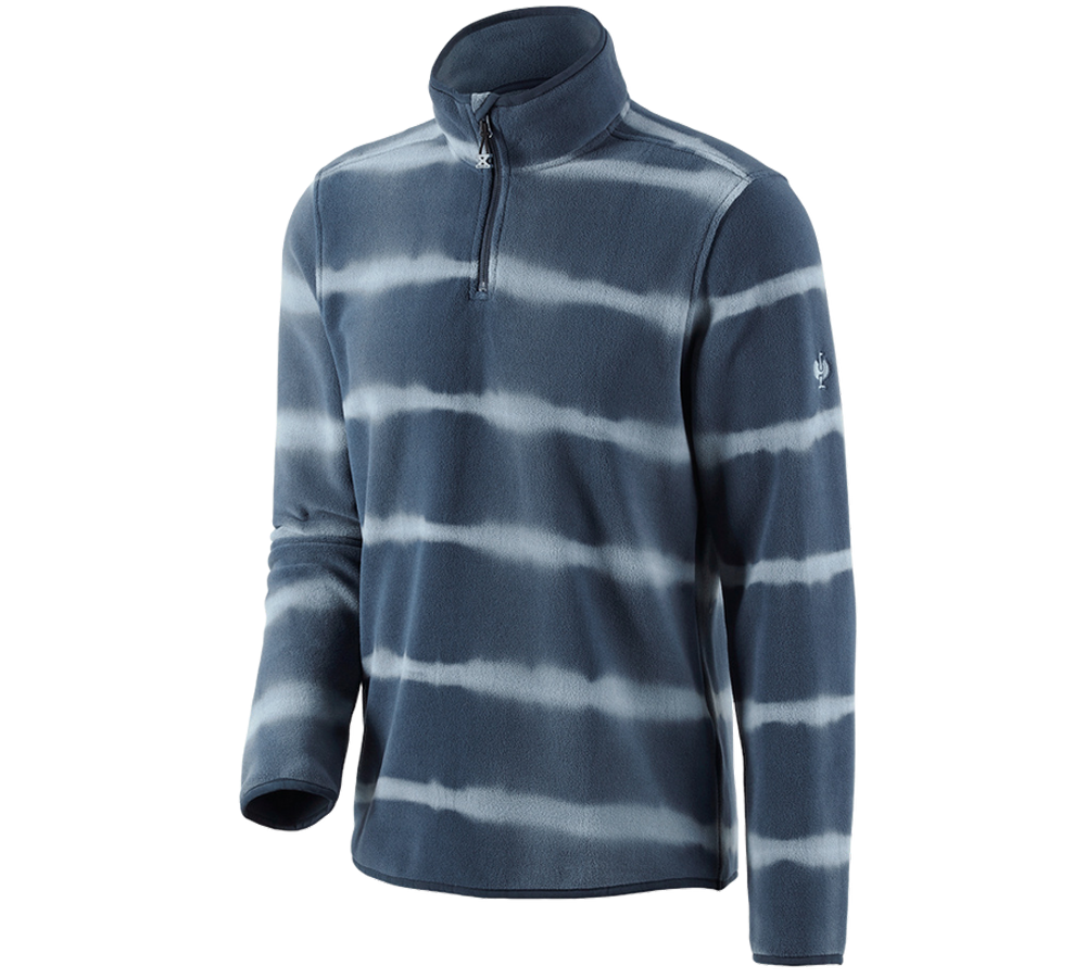 Koszulki | Pulower | Koszule: Bluza polarowa Troyer tie-dye e.s.motion ten + niebieski łupkowy/niebieski dymny