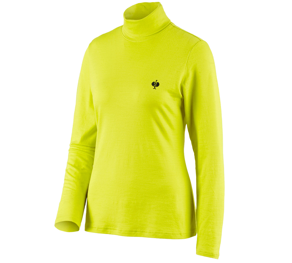 Koszulki | Pulower | Bluzki: Koszulka z golfem Merino e.s.trail, damska + żółty acid/czarny