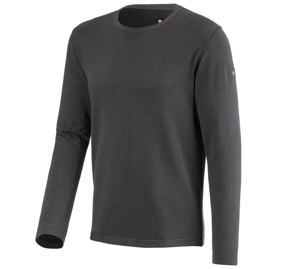 Koszulki | Pulower | Koszule: Sweter dzianinowy e.s.iconic + karbonowym szary