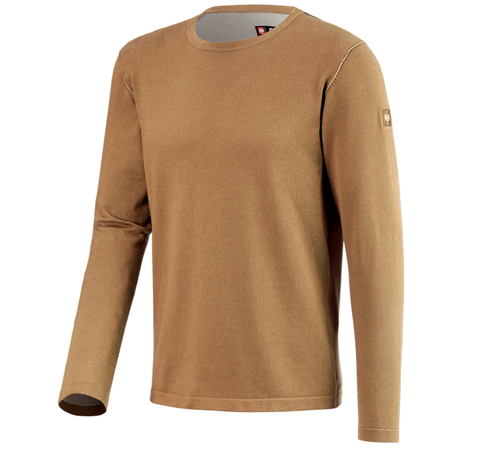 Koszulki | Pulower | Koszule: Sweter dzianinowy e.s.iconic + migdałowy brąz