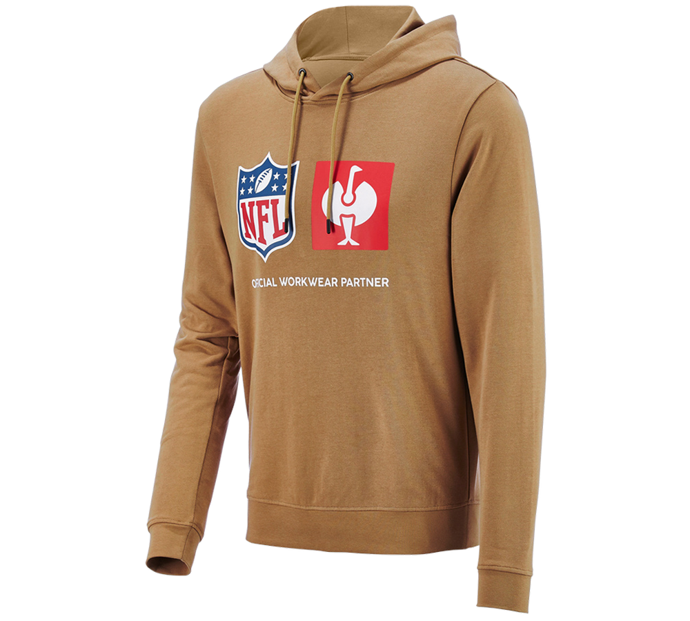 Współpraca: NFL Hoodie cotton + migdałowy brąz