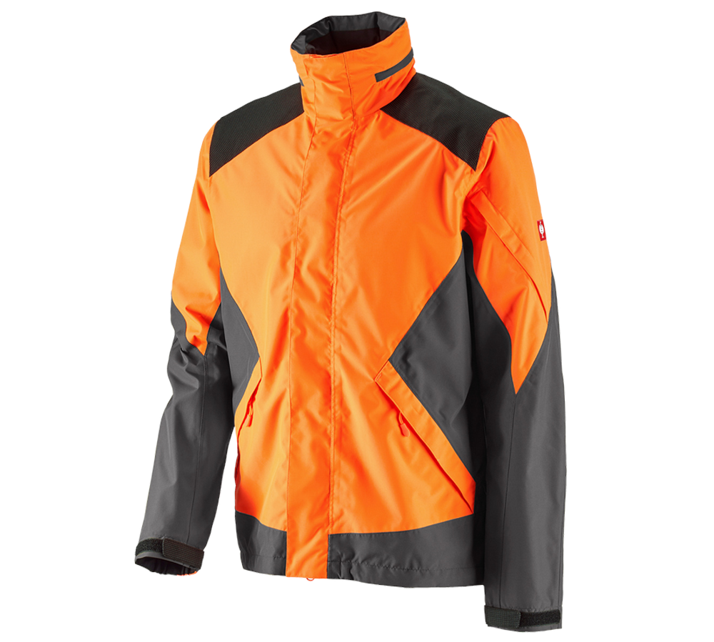 Kurtki robocze: e.s. Przeciwdeszczowa kurtka leśna + pomarańczowy ostrzegawczy/karbonowym szary