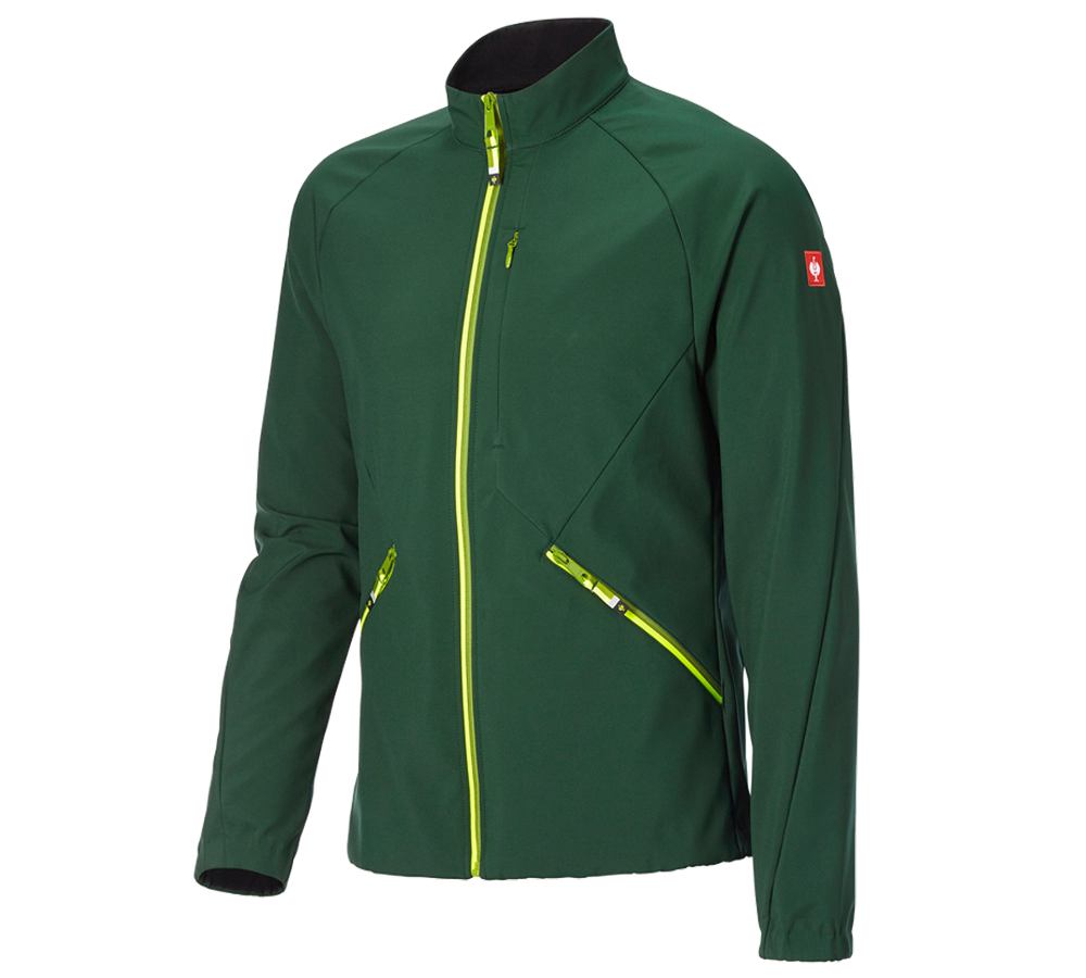 Odzież: Kurtka softshell e.s.ambition + zielony/żółty ostrzegawczy