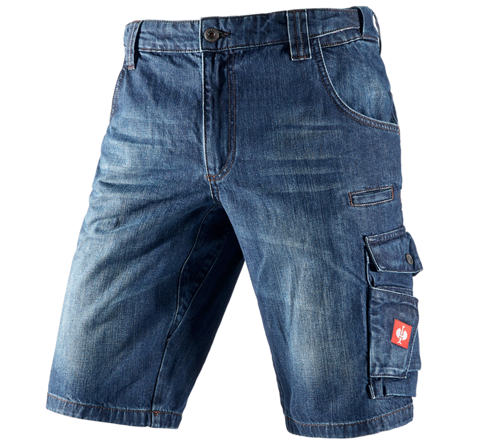 Spodnie robocze: e.s. Szorty jeansowe Worker + darkwashed