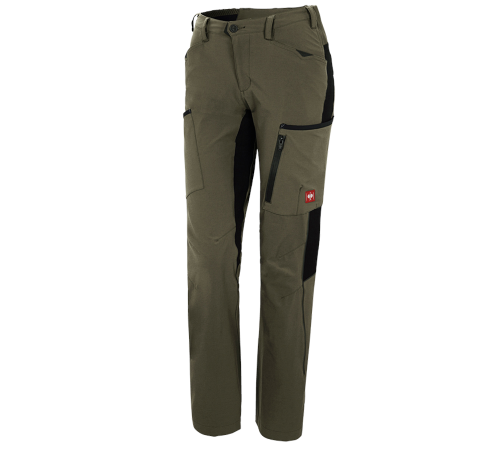 Spodnie robocze: Spodnie typu cargo e.s.vision stretch, damskie + mchowy/czarny