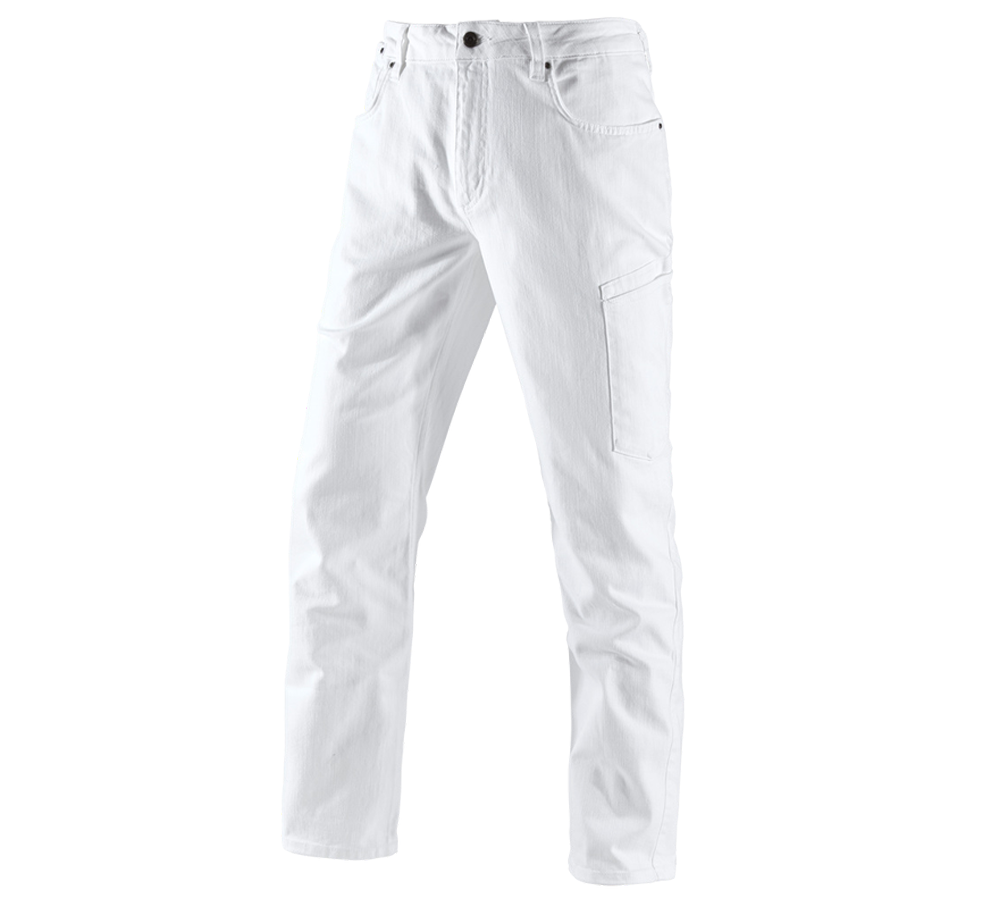 Spodnie robocze: e.s. Jeansy 7-kieszeniowe + biały
