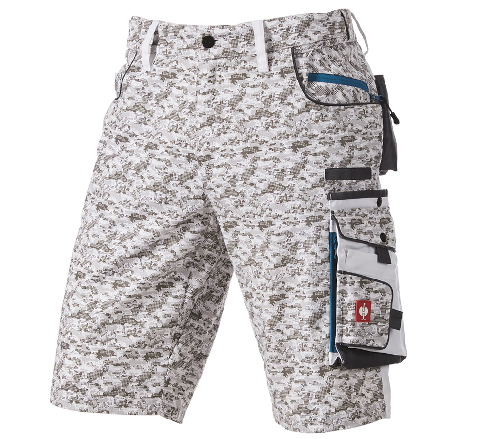 Spodnie robocze: e.s. Szorty Pixel + biały/szary/petrol